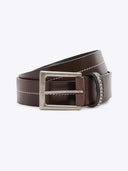 Full Grain Leather Casual Belt with Nickel Buckle