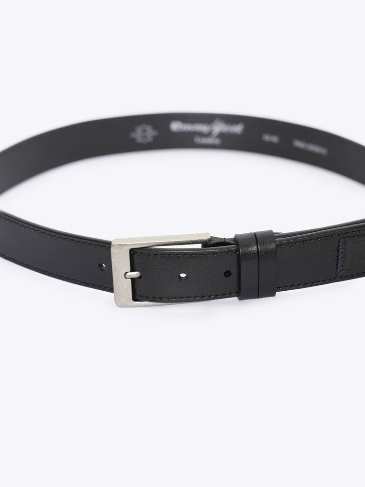 Full Grain Leather Casual Belt with Edge Stitching