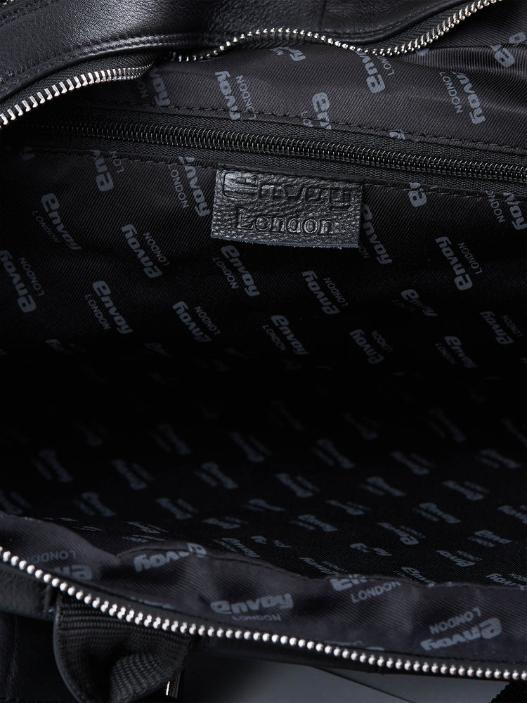 Black Full-Grain Leather Laptop Bag