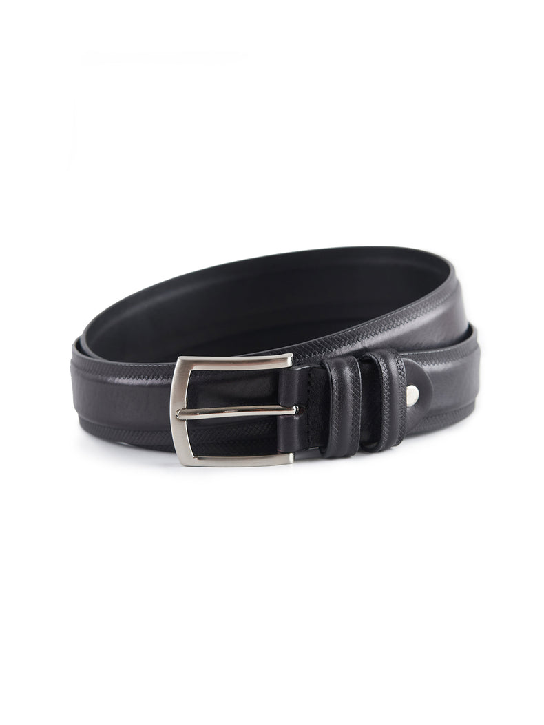 Black Leather Casual Belt
