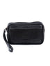 Black Full-Grain Leather Toiletry Bag