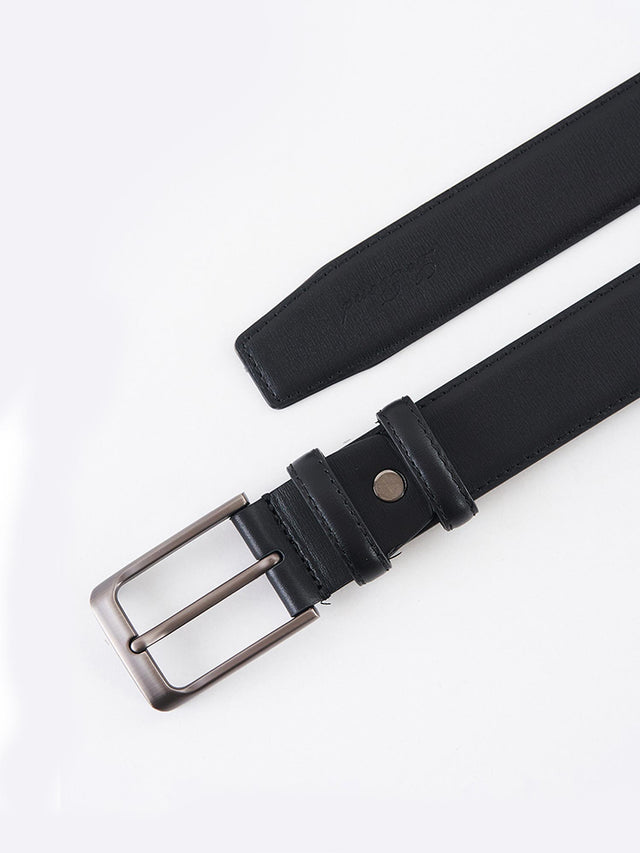 Black Genuine Leather Formal Belt