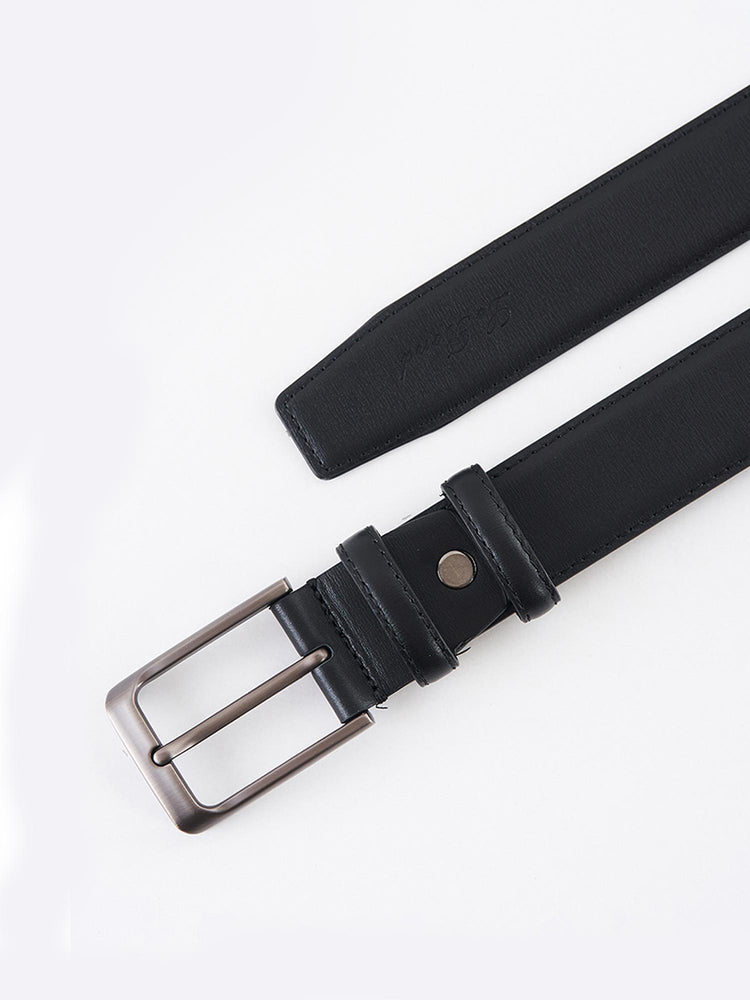 Black Genuine Leather Formal Belt