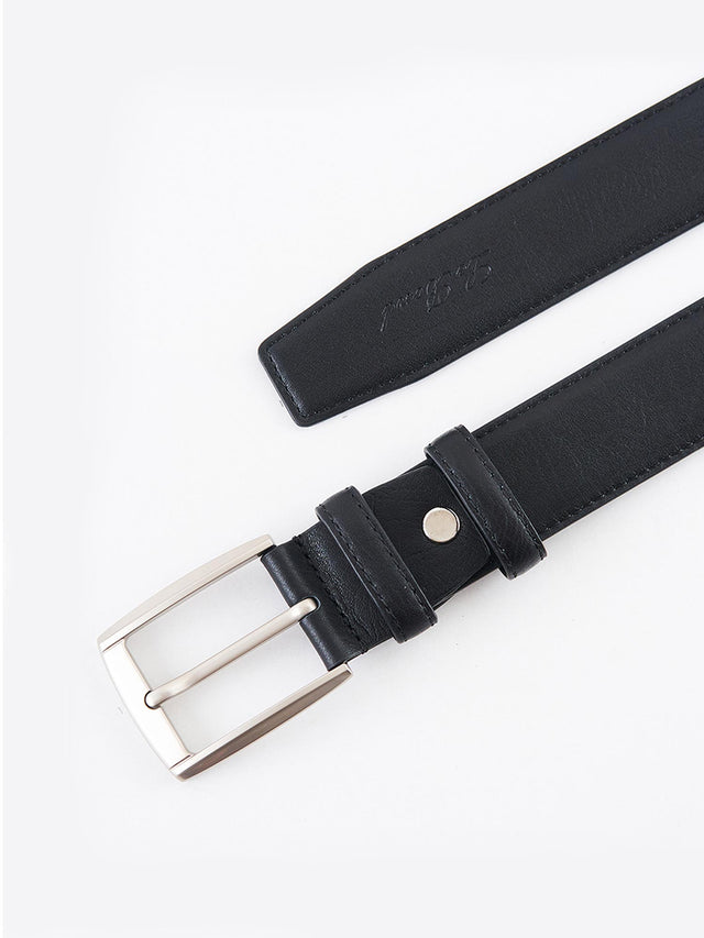 Black Genuine Leather Formal Belt