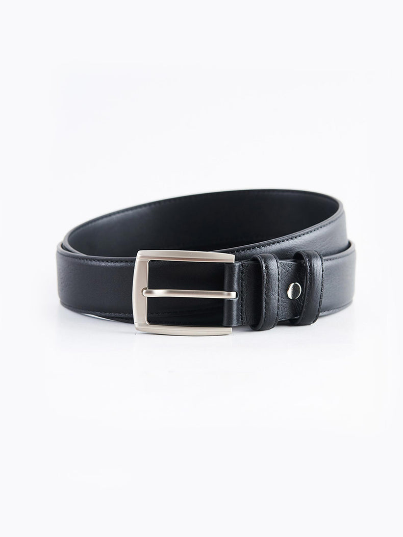 Black Genuine Leather Formal Belt