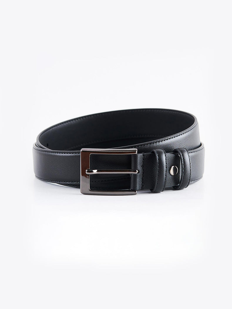 Black Genuine Leather Formal Belt