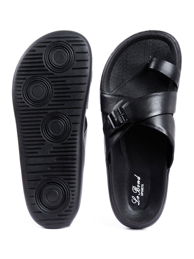 Genuine Leather Double Strap Slipper
