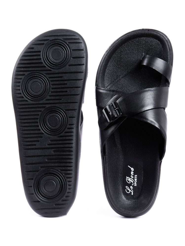 Genuine Leather Double Strap Slipper