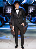 Black Jacquard Double Breasted Ceremonial Suit