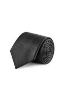 Black Jacquard Matte Finish Microfiber Necktie