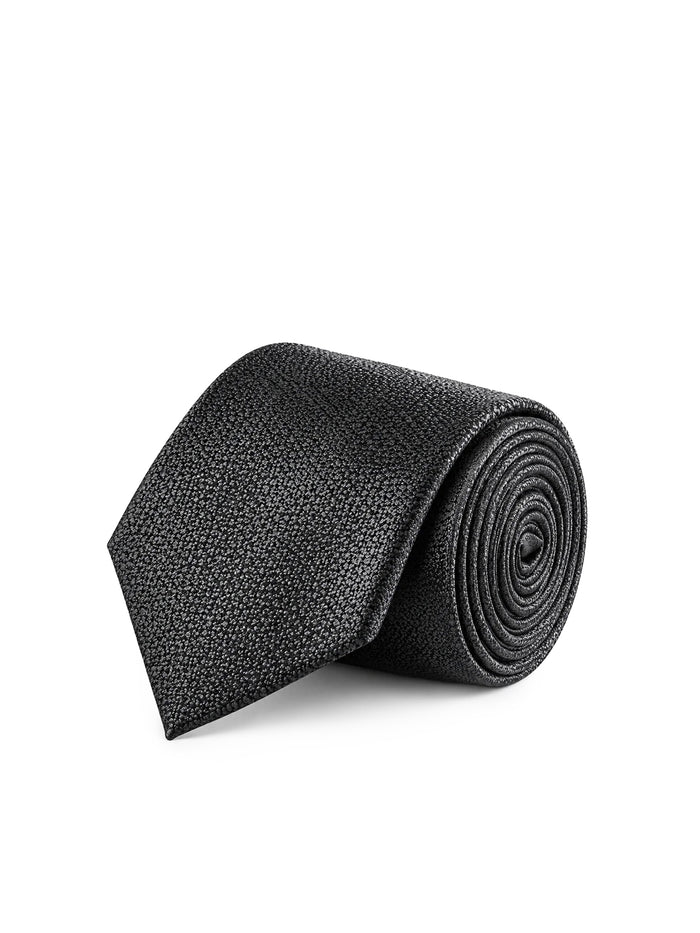 Black Jacquard Matte Finish Microfiber Necktie