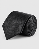 Black Jacquard Matte Finish Microfiber Necktie