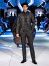 Black Jacquard Slim Fit Ceremonial Suit