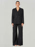 Linen Double Breasted Wide Leg Suit