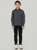 Black Micro Printed Regular Fit Long Sleeve Shirt