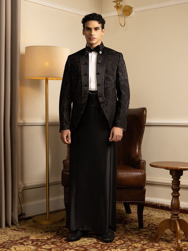Black Paisley Jacquard Slim Fit Ceremonial Suit