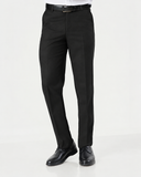 Black Polyester Viscose Regular Fit Trousers