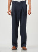 Black Plain Relaxed Fit Casual Trousers