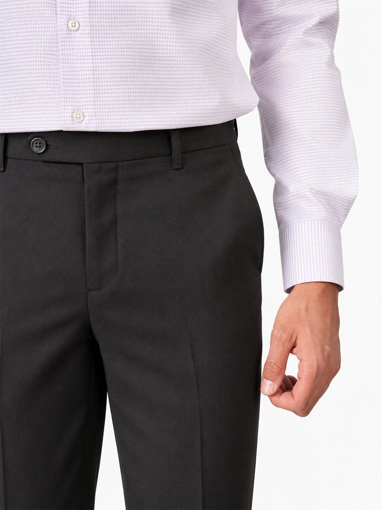 Black Plain Slim Fit Formal Trousers