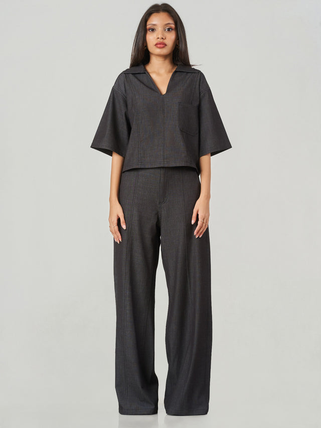 Oversized Wide Leg Denim Trousers
