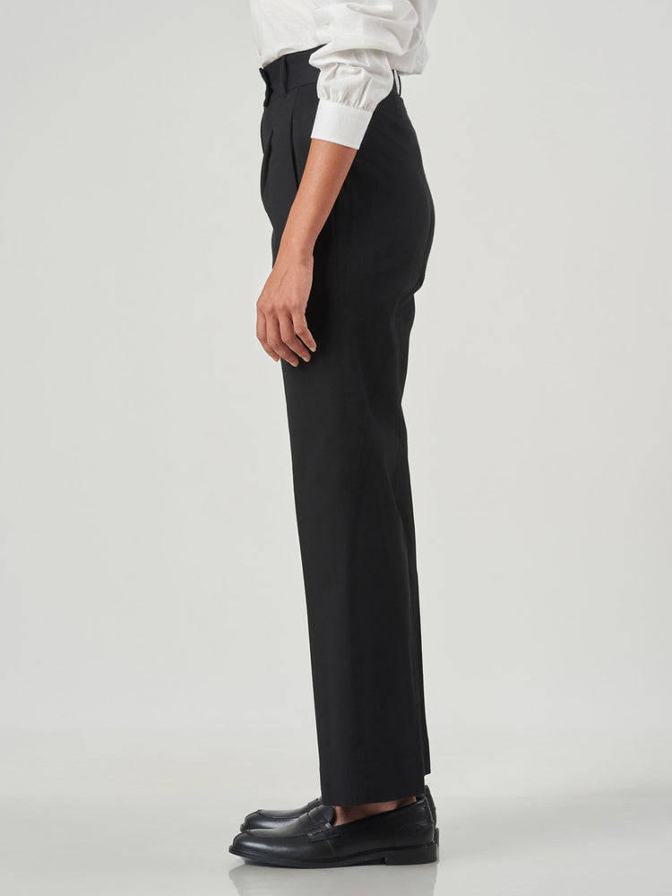 Black Regular Fit Formal Cotton Lycra Trousers