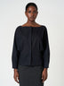 Black Boat Neck Long Sleeve Top