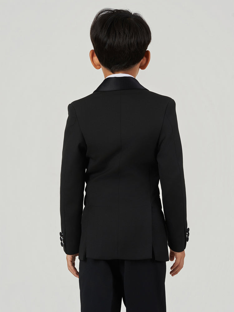 Black Regular Fit Shawl Lapel Formal Suit