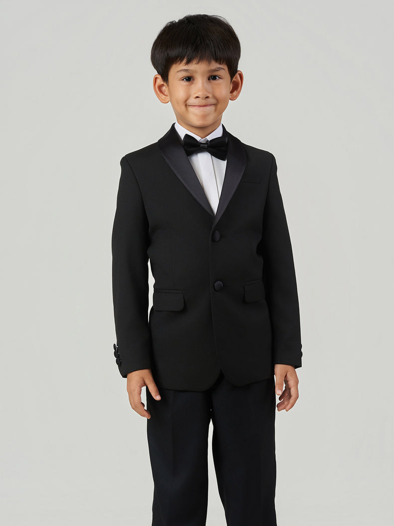 Black Regular Fit Shawl Lapel Formal Suit