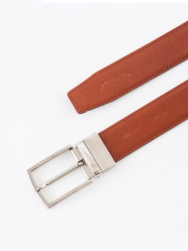 Black Tan Reversible Leather Belt