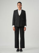 Black Textured Regular Fit Formal Blazer