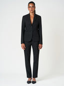 Black Regular Fit Formal Suit Set with Straight-Leg Trousers