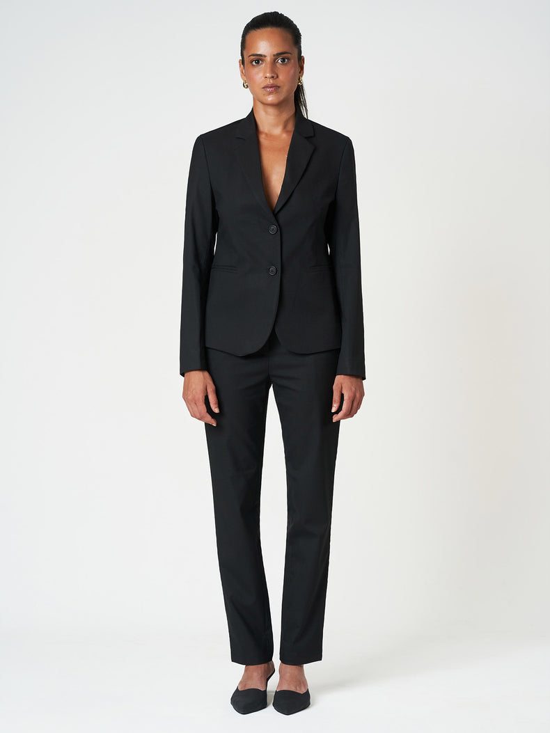 Black Regular Fit Formal Suit Set with Straight-Leg Trousers