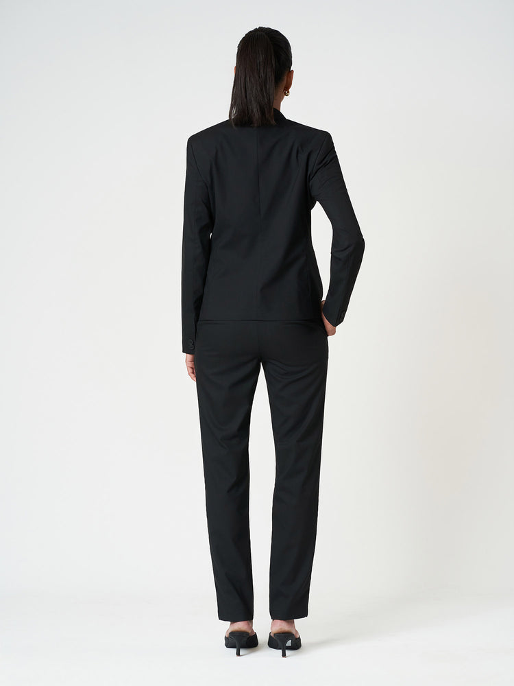Black Regular Fit Formal Suit Set with Straight-Leg Trousers