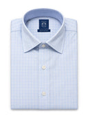 Blue Checked Cotton Regular Fit Shirt