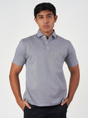 Blue Cotton Design Polo T-Shirt