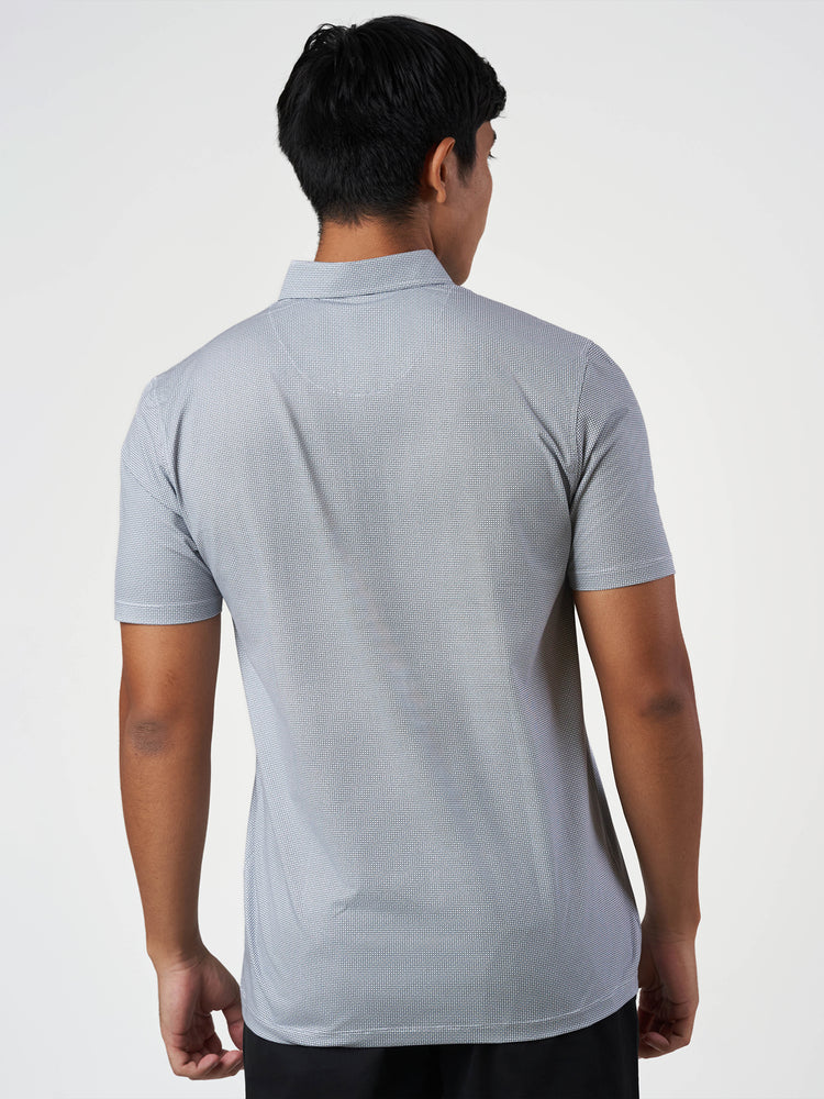 Blue Cotton Design Polo T-Shirt