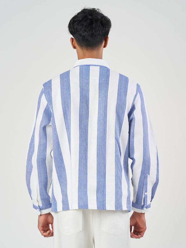 Linen Blend Zip Front Shacket