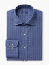 Blue Micro Checked Cotton Custom Shirt