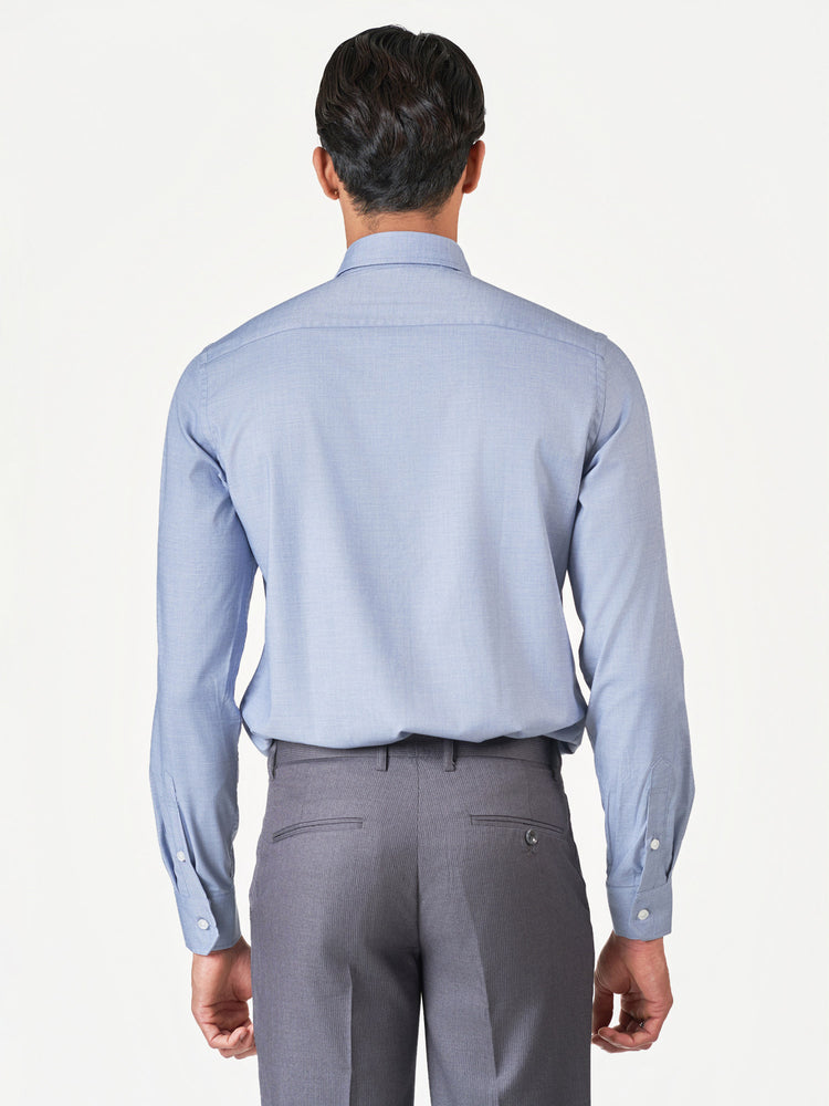 Blue Plain Long Sleeve Formal Shirt
