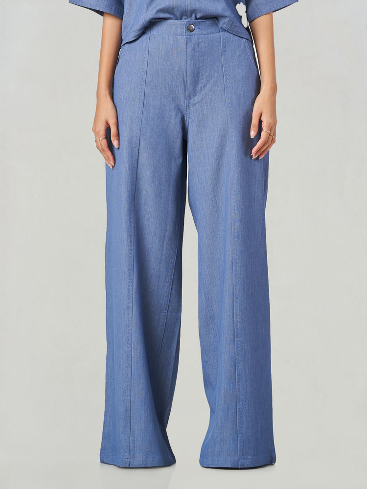 Oversized Wide Leg Denim Trousers