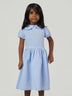 Blue Puff Sleeve Peter Pan Collar Frock