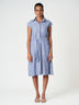Striped Cap Sleeve Shirt Dress