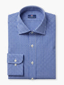 Blue White Gingham Cotton Custom Shirt