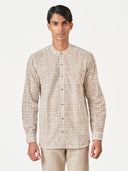 Brown Printed Cotton Casual Kurtha