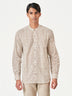 Brown Printed Cotton Casual Kurtha