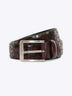 Abstract Pebble Embossed Full Grain Leather Belt