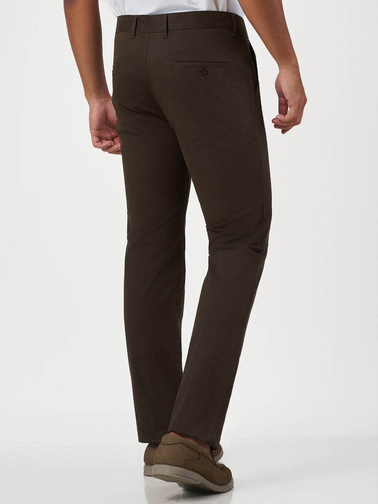 Smart Casual Brown Cotton Stretch Chikago Fit Chinos
