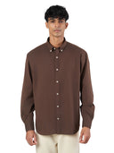 Brown Cotton Lounge Fit Casual Shirt