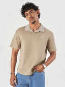 Brown Cotton Polo T-Shirt