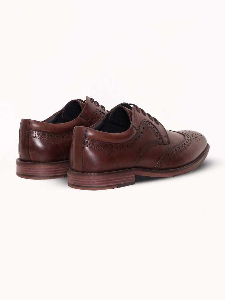 Full Grain Leather Embossed Lace-Up Shoes